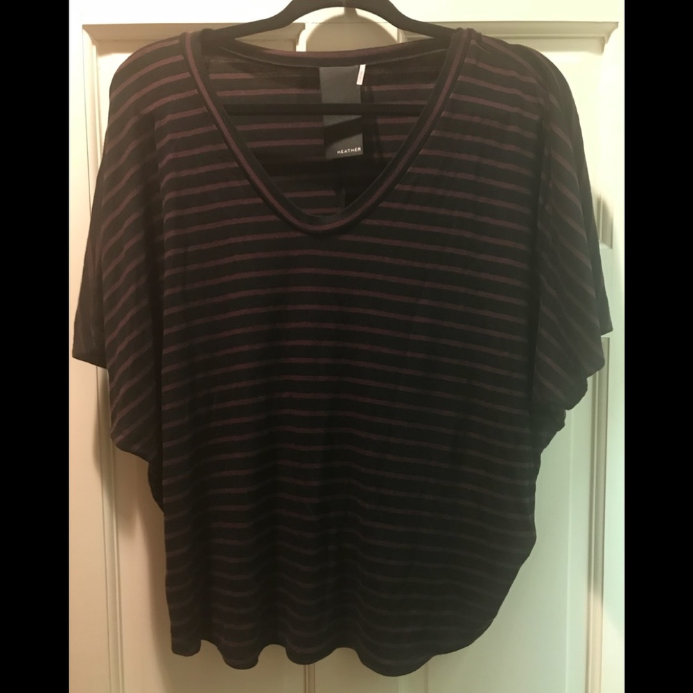 V neck strip top Large.